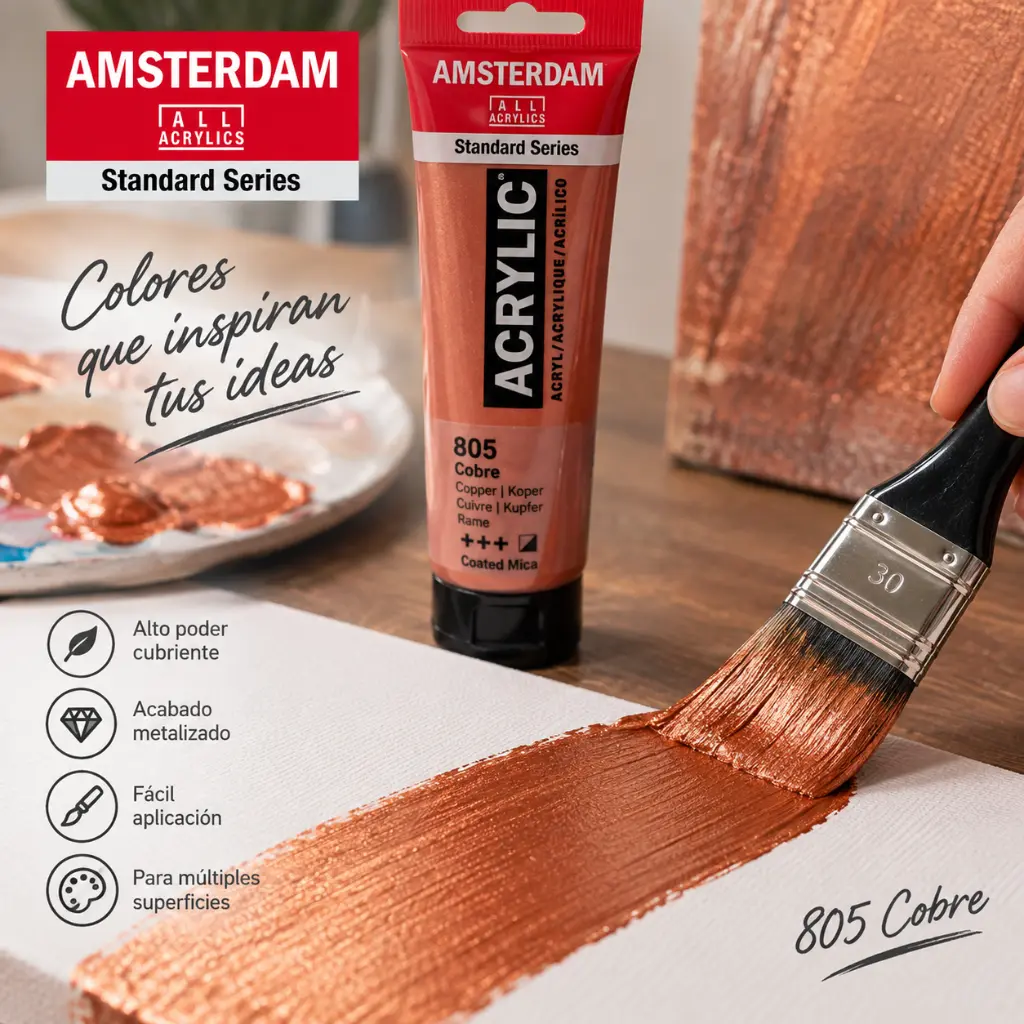 Aplicación del acrílico Cobre 805