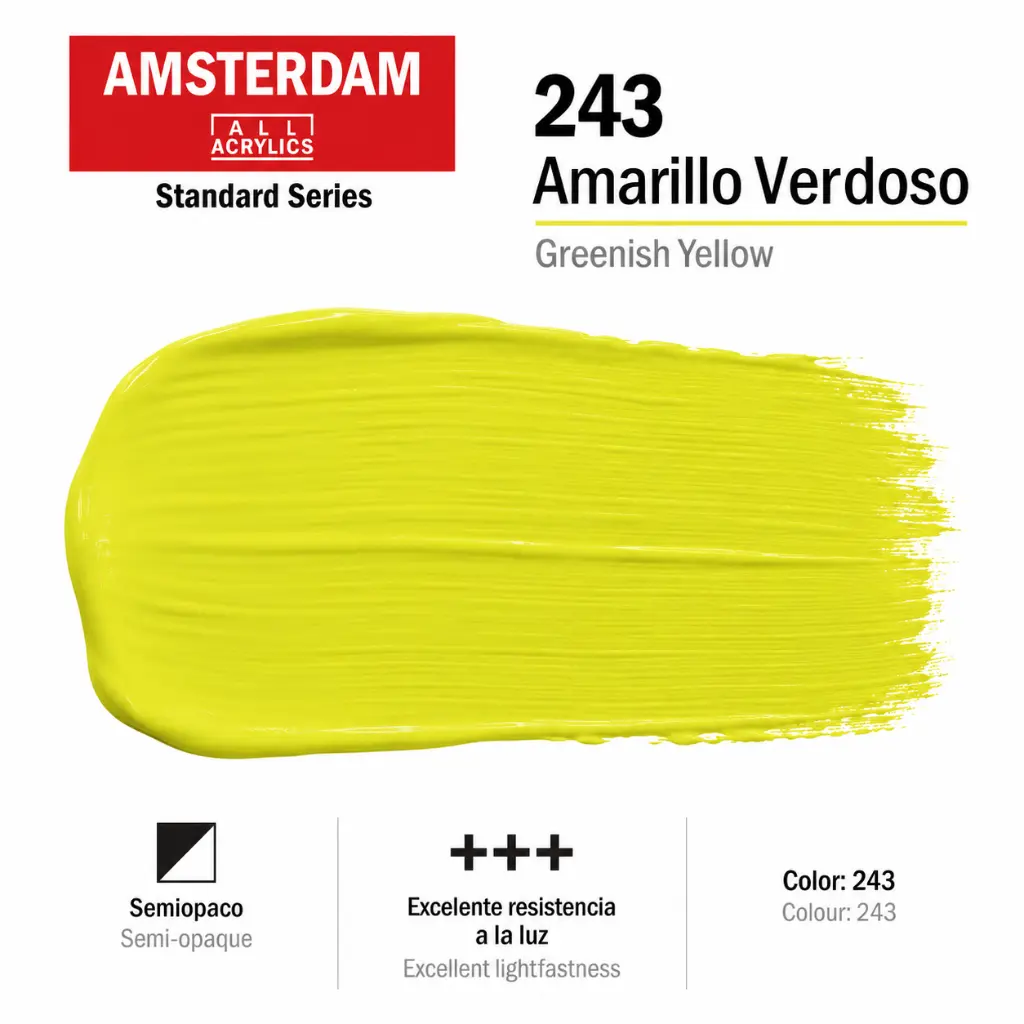 Muestra de color Acrílico Amsterdam Standard Series Amarillo Verdoso 243