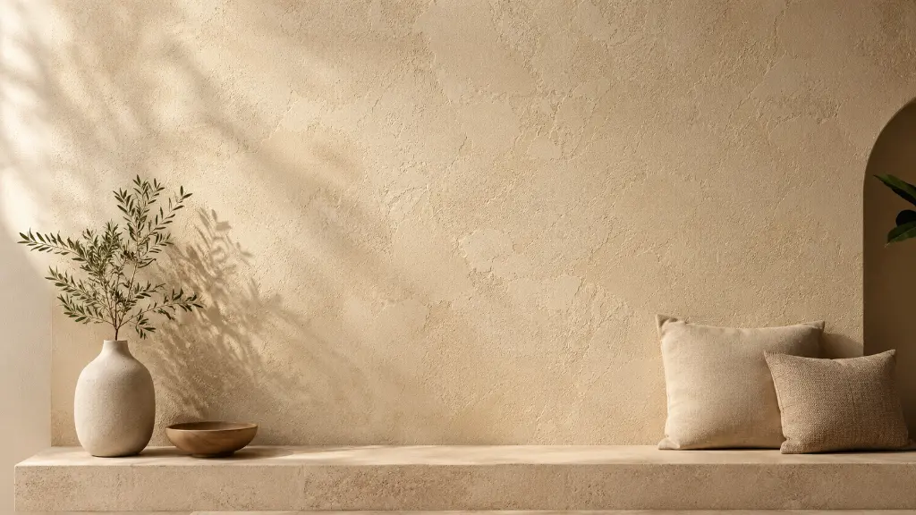 Acabado decorativo efecto arena con Arenas Egypcias Jafep en pared interior
