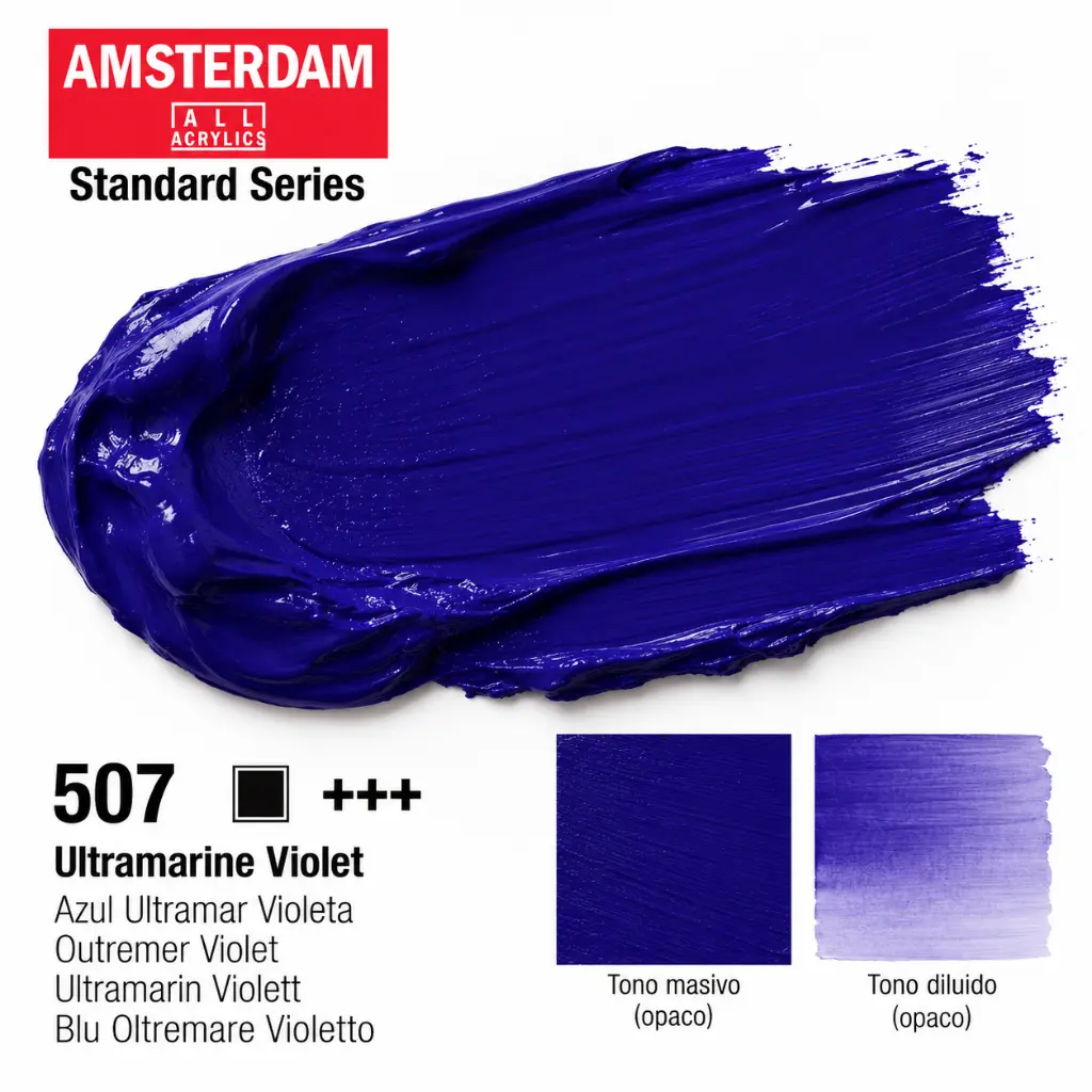 Muestra de color Acrílico Amsterdam Standard Series Azul Ultramar Violeta 507