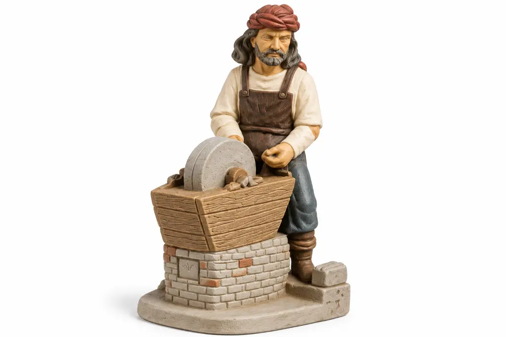 Figura Afilador de Álamo 17 cm pintada y decorada