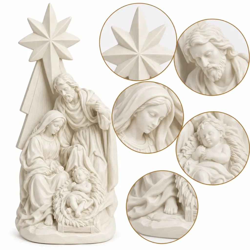 Detalle de Belén Compacto Estrella de Poliresina 24 cm
