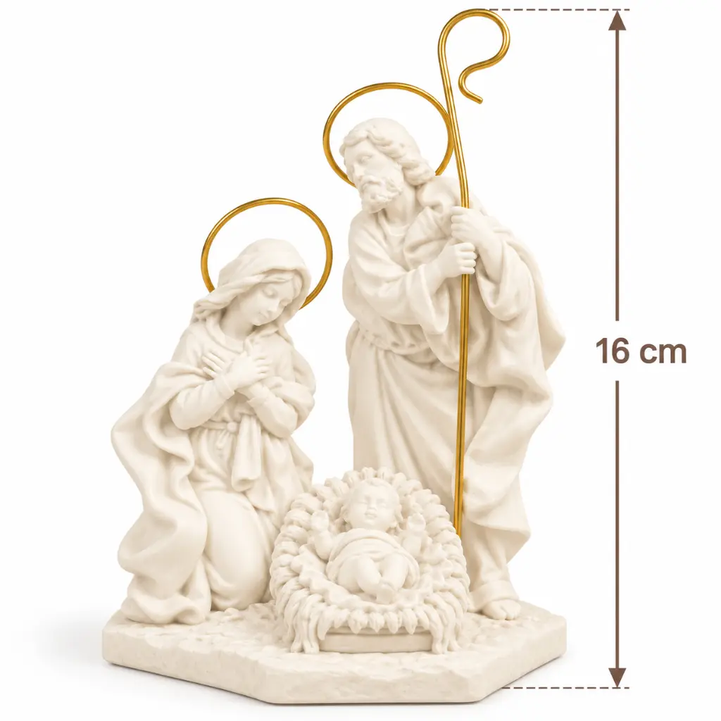 Medidas Belén Compacto Moderno de Álamo 16 cm