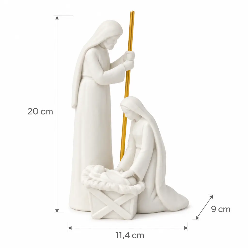 Medidas Belén Compacto Sagrada Familia de Poliresina 20 cm