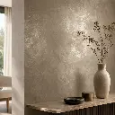 Pared interior decorada con Sahara Jafep efecto aterciopelado metalizado