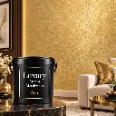 Pared interior con acabado Luxury Arenas Metalizadas Jafep Oro