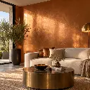Pared interior con acabado metalizado Jafep cobre