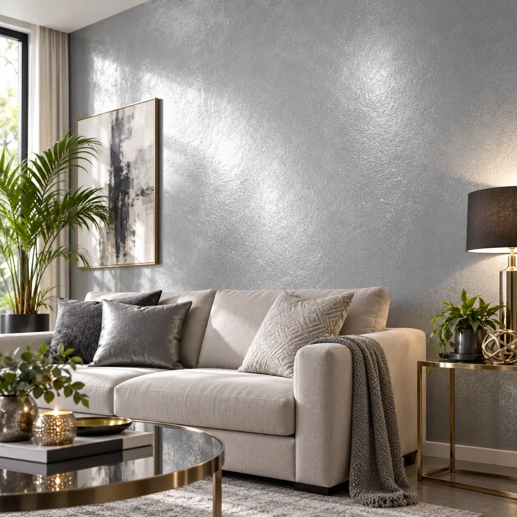 Resultado en interior con Pintura Metalizada Jafep Plata