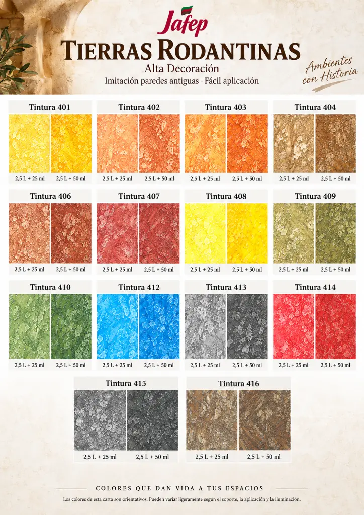 Carta de colores Tierras Rodantinas Jafep