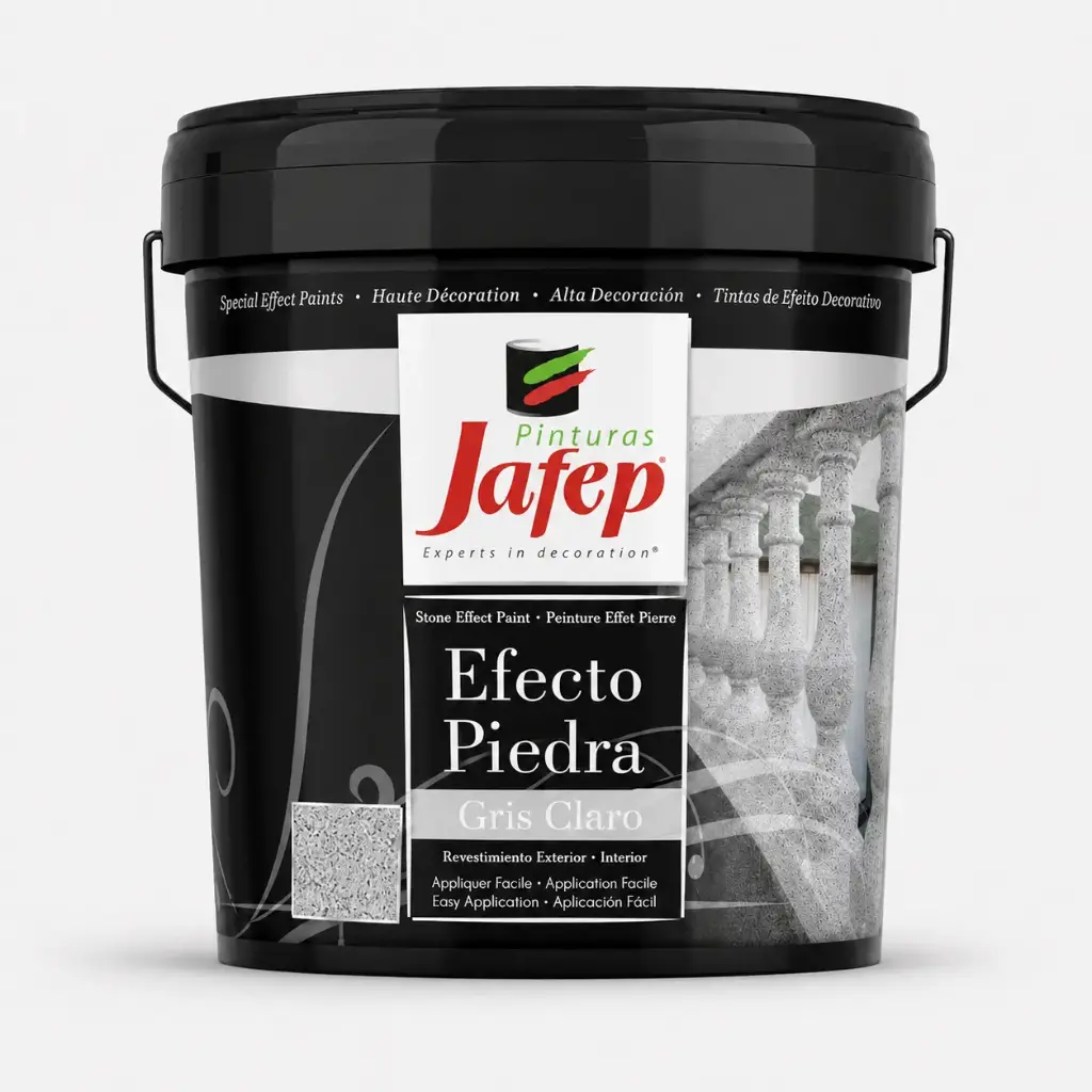 [22163004] Efecto Piedra Jafep Gris Claro 4 L – Revestimiento acrílico decorativo efecto granito