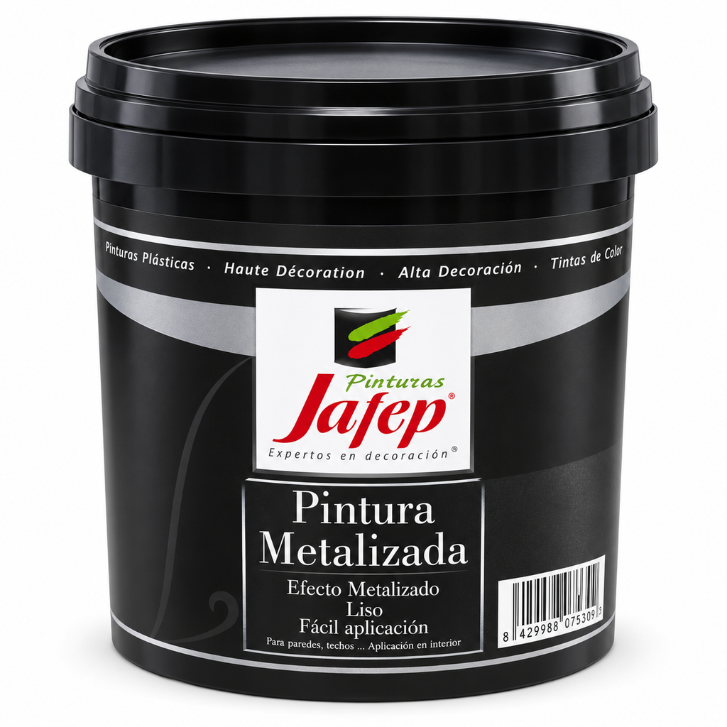 [025730032] Pintura Metalizada al Agua Jafep Plata 1 L – Acabado decorativo metalizado